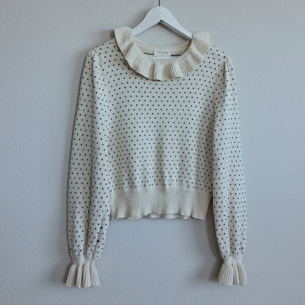 Curator SF Greta Cream Polka Dot Sweater S/M